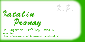 katalin pronay business card